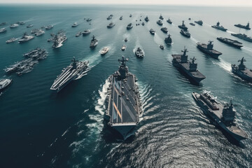 American navy aircraft carrier, USA navy ship carrier full loading airplane fighter jet aircraft, Aerial view army navy nuclear ship carrier full fighter jet aircraft concept technology of battleship