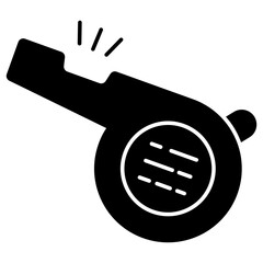 A shrill sound icon, flat design of whistle
