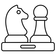 Strategy game icon, flat design of checkmates 