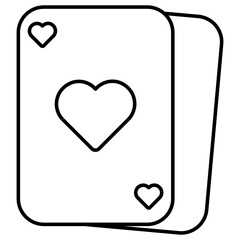 A flat design of poker cards icon