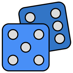 A flat design, icon of ludo dices