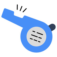 A shrill sound icon, flat design of whistle
