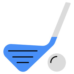 A flat design icon of ice hockey