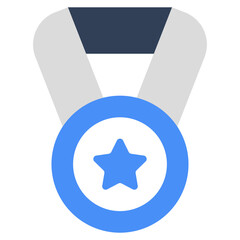 1st position achievement medal icon in flat design