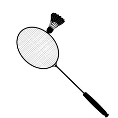 badminton racket and shuttlecock silhouette