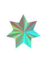 sternförmige fläche mit einem schillernden, bogenförmigem interferenzmuster, modern art