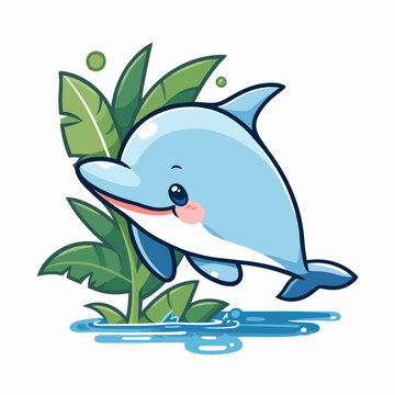 recommend clip art: Cartoon funny sea animal mascot vector illustration character concept animal summer icon isolated