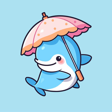 recommend clip art: Cartoon funny sea animal mascot vector illustration character concept animal summer icon isolated