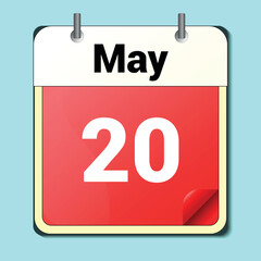 day on the calendar, vector image format, May 20