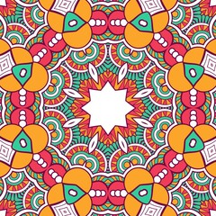Abstract Pattern Mandala Flowers Plant Art Colorful Red Green Yellow 618