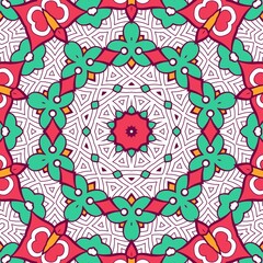 Abstract Pattern Mandala Flowers Plant Art Colorful Red Green Yellow 496