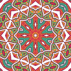Abstract Pattern Mandala Flowers Plant Art Colorful Red Green Yellow 469