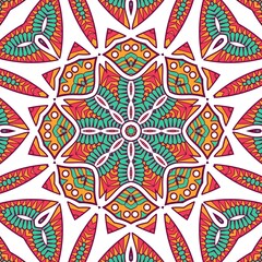 Abstract Pattern Mandala Flowers Plant Art Colorful Red Green Yellow 460