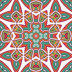 Abstract Pattern Mandala Flowers Plant Art Colorful Red Green Yellow 458