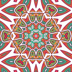 Abstract Pattern Mandala Flowers Plant Art Colorful Red Green Yellow 457