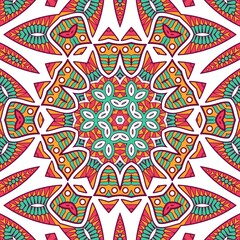 Abstract Pattern Mandala Flowers Plant Art Colorful Red Green Yellow 457