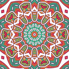 Abstract Pattern Mandala Flowers Plant Art Colorful Red Green Yellow 455