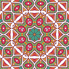Abstract Pattern Mandala Flowers Plant Art Colorful Red Green Yellow 451