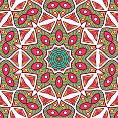 Abstract Pattern Mandala Flowers Plant Art Colorful Red Green Yellow 450