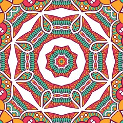 Abstract Pattern Mandala Flowers Plant Art Colorful Red Green Yellow 404