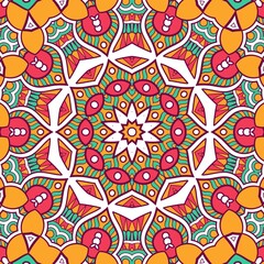 Abstract Pattern Mandala Flowers Plant Art Colorful Red Green Yellow 396