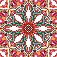 Abstract Pattern Mandala Flowers Plant Art Colorful Red Green Yellow 343
