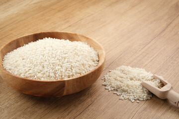 Rice grains for zakat, Islamic zakat concept

