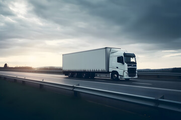 Truck with an empty Space for an Advertising, made with generative AI