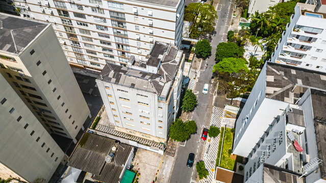 Bairro Higien&oacute;polis S&atilde;o Paulo Avenida Ang&eacute;lica Ruas Parque Buenos Aires Pr&eacute;dios Residenciais Urbana Cidade Metr&oacute;pole Constru&ccedil;&atilde;o Engenharia A&eacute;reo Drone Janelas Telhados Carros Pacaembu Paisagem SP