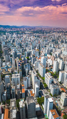 Bairro Higienópolis São Paulo Avenida Angélica Ruas Parque Buenos Aires Prédios Residenciais Urbana Cidade Metrópole Construção Engenharia Aéreo Drone Janelas Telhados Carros Pacaembu Paisagem SP