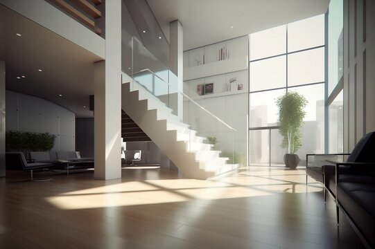 Elevated living in modern penthouse with natural light,
Created using generative AI.