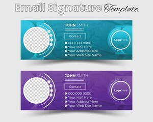 Modern and minimalist email signature or email footer template