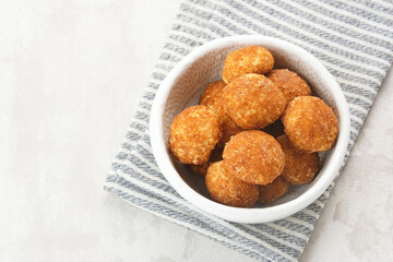 Palm Sugar Cheese Cookies, made from flour, butter, egg, cheese and palm sugar. Popular during Idul Fitri in Indonesia
