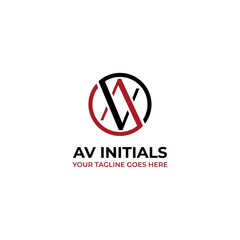 Initial AV Letter Logo Design with modern minimalist Monogram style vector graphic