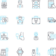 Emotional wellbeing linear icons set. Resilience, Serenity, Compassion, Empathy, Joy, Mindfulness, Gratitude line vector and concept signs. Acceptance,Clarity,Understanding outline illustrations