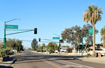 Crossroad of 43rd Avenue and Paradise Lane in North-West Phoenix, AZ