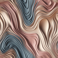 Seamless Tile of Wavy Pastel Abstract Background - Generative AI.