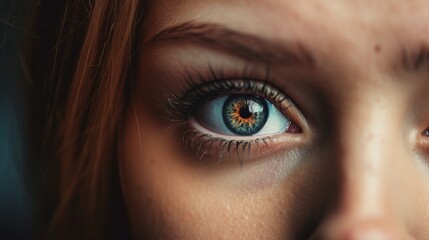 Macro close-up of Woman eye. AI generated