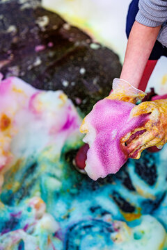 Holding elephant toothpaste