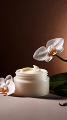 Obraz na płótnie Canvas A cream, product photo, spa treatment concept