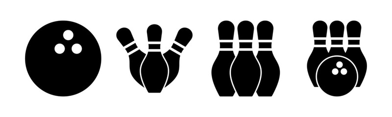 Fototapeta premium Bowling icon vector illustration. bowling ball and pin sign and symbol.