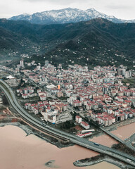 Naklejka premium aerial view of the nature