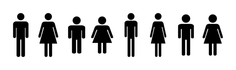 Man and woman icon vector illustration. male and female sign and symbol. Girls and boys