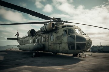 Fototapeta na wymiar helicopter, Military Sealift. Generative AI