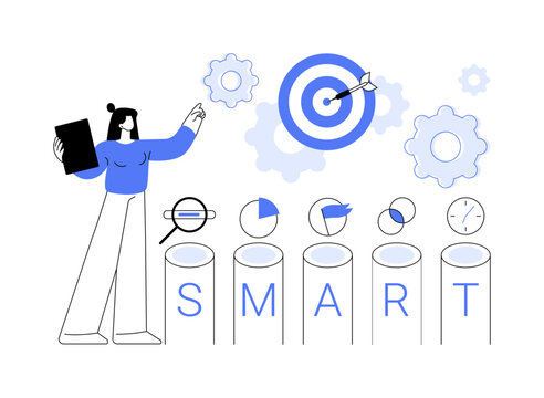 SMART Objectives abstract concept vector illustration.