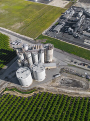 Aerial view of a field and silo © Turtle Drones