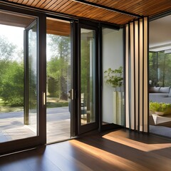 Fototapeta premium House entry with Glass door184, Generative AI