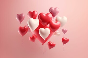 Fototapeta na wymiar heart shaped balloon Valentine's Day Design. Generative AI