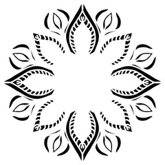 Mandala pattern stencil abstract floral ornament