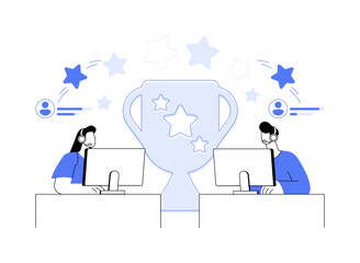 E-sport tournament abstract concept vector illustration.